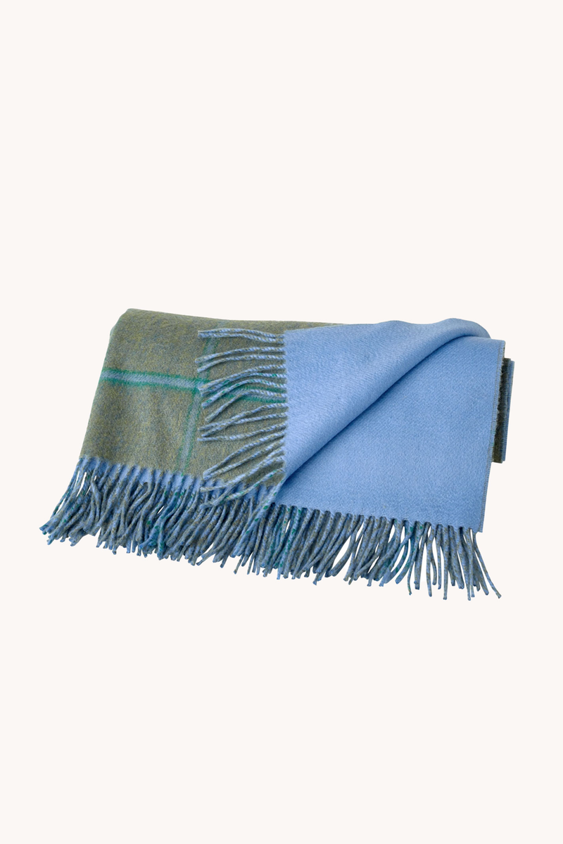 TWEEDMILL Wool Scarf Check 50-190 Stole Grey Made in England