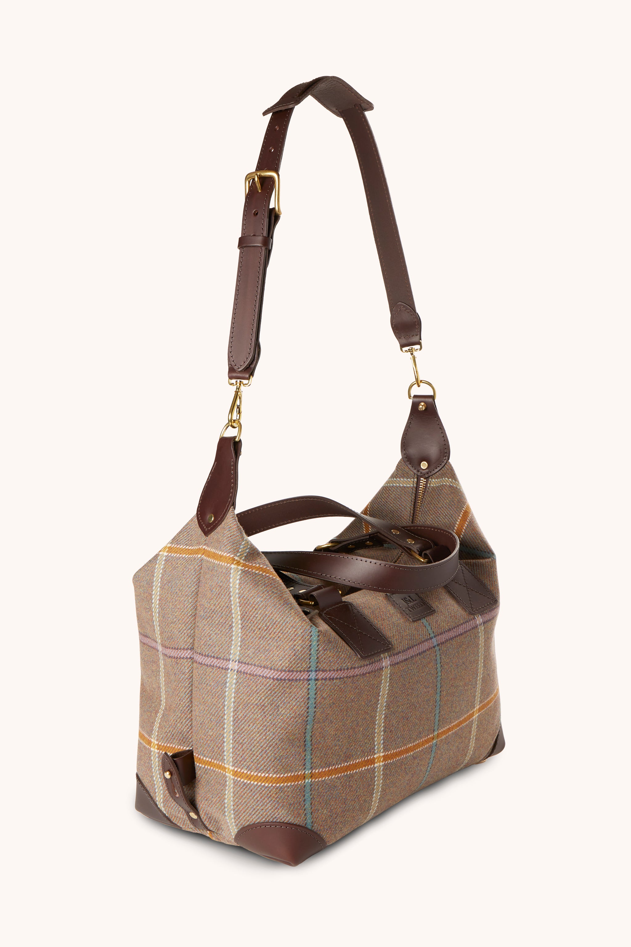 00’s archive wool tweed leather hand bag Handmade Tweed bag, Medium size (35cm)_style 24